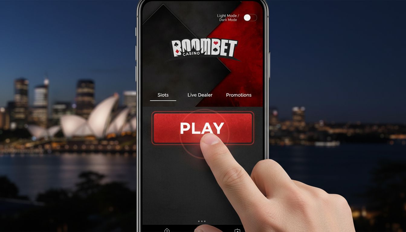 A thumb tapping playlist-style game tile with clean UI and fast load cues