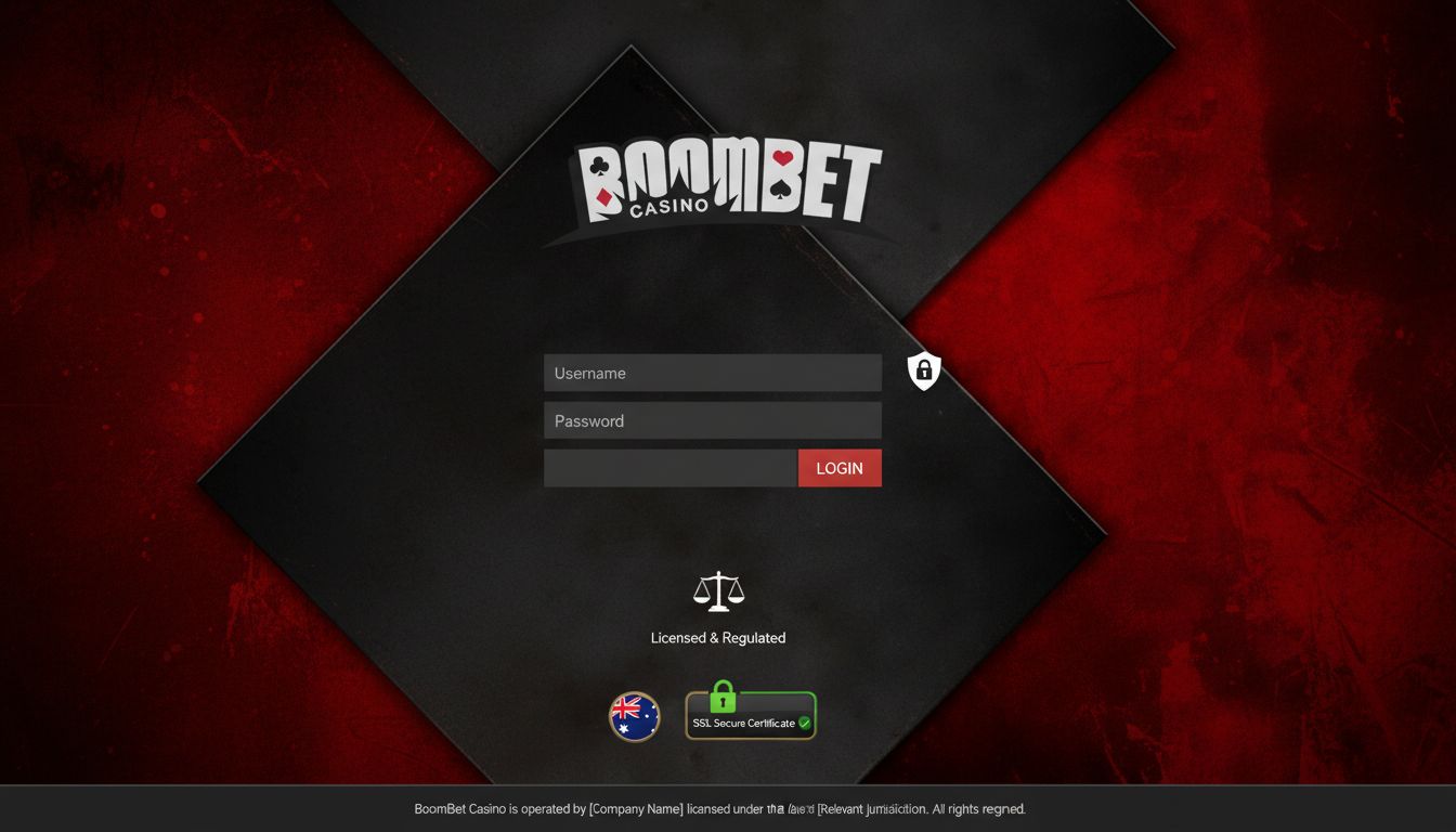 A lock and scales overlaid on casino interface with Australian flag and license badge