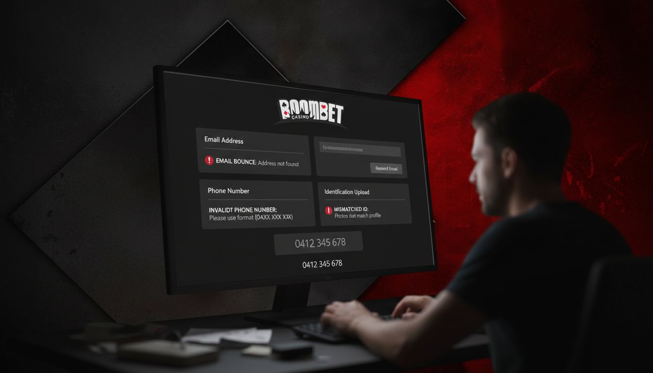 Screen showing sign-up error messages and a clear Australian phone number format 